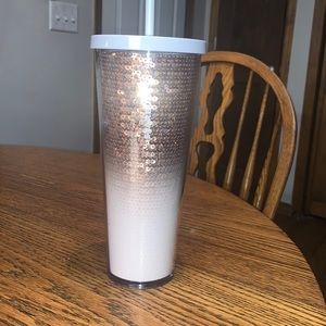 Ombré pink sequin Starbucks cup